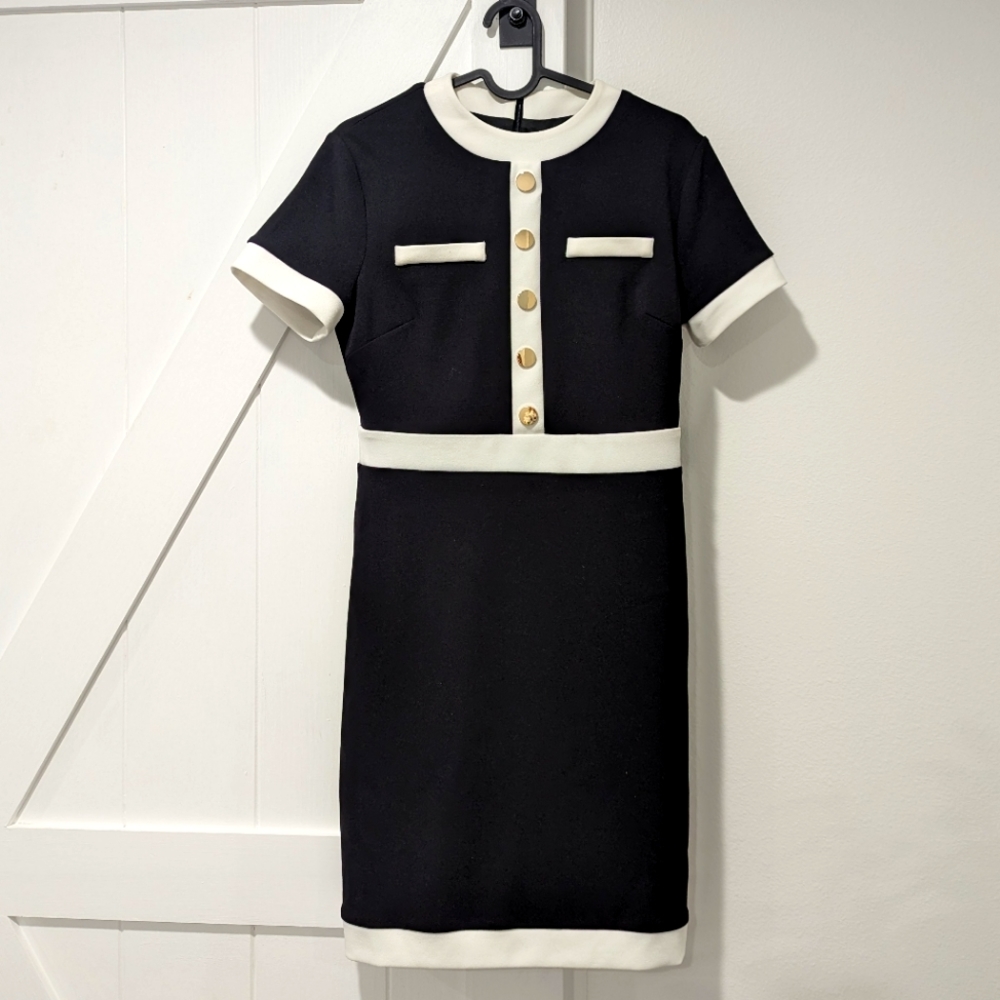 Alexia Admor Dress Black Gold Buttons